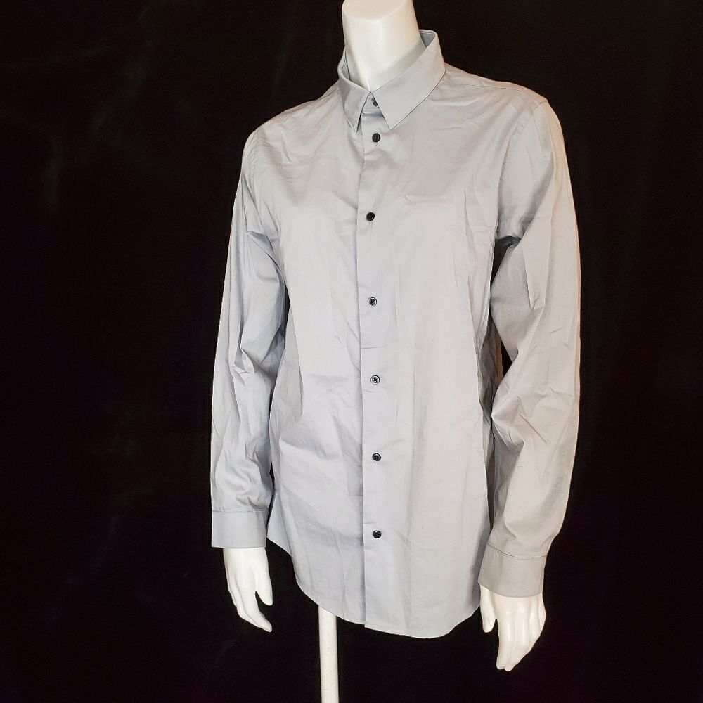 Calvin Klein Slim Fit + Stretch Gray Button Down Shirt (20)